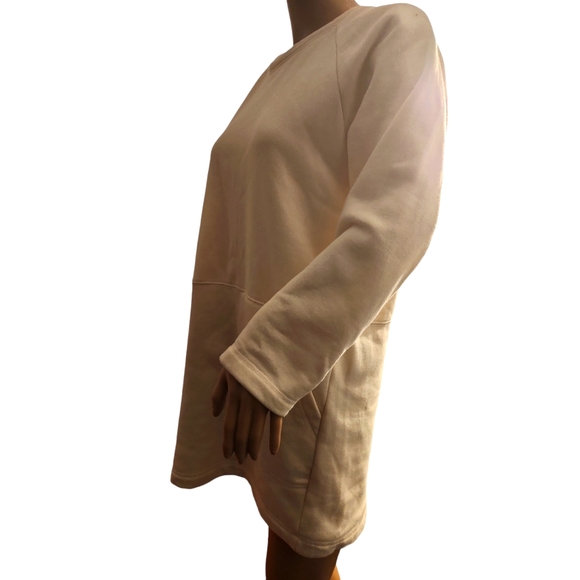 Cream Zara Sweat Shirt with pockets in front. LONG SLEVE SMALL - Picture 4 of 11
